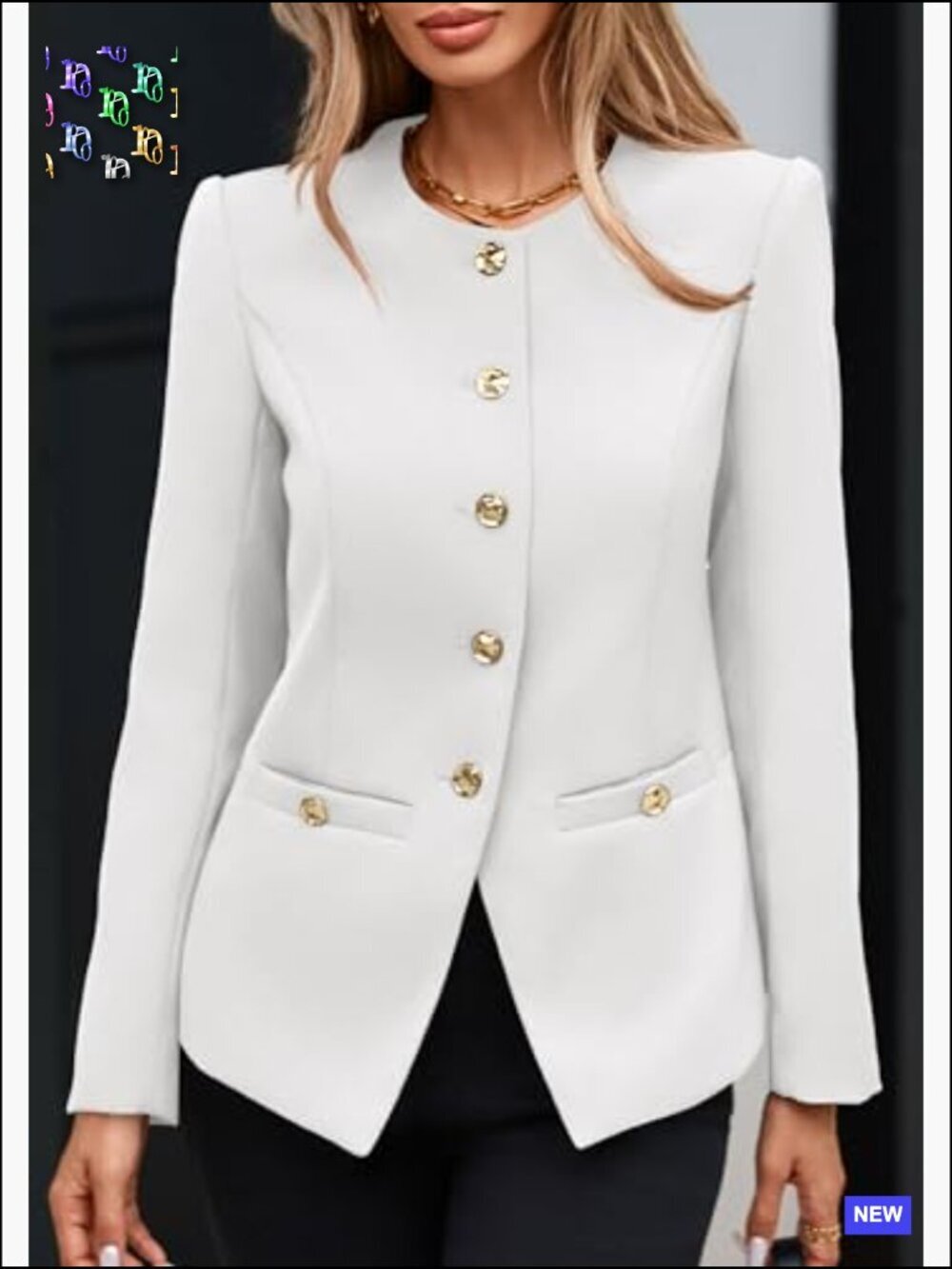 Fitted Blazer Lightweight Business Casual Chic Fall Work Jacket Trendy - Picture 2 of 7